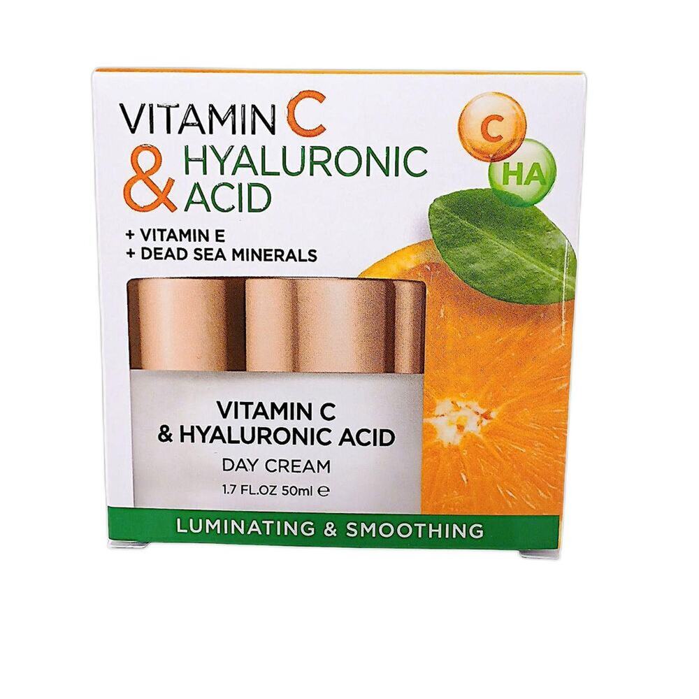 Dead Sea Minerals Vit C +E Hyaluronic Acid Day Cream 1.7 oz Luminating Smoothing